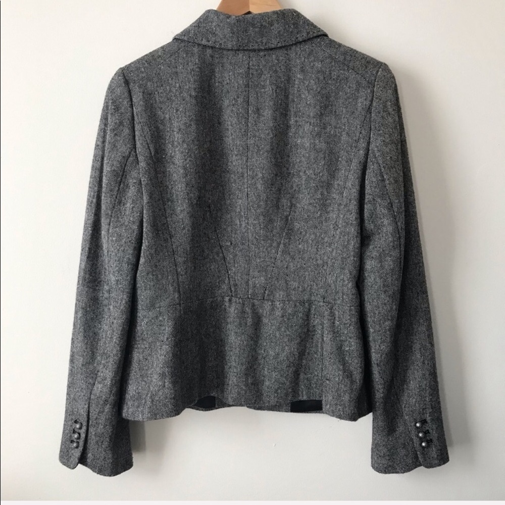 ANN TAYLOR Grey Structured Tweed Blazer - Picture 5 of 7